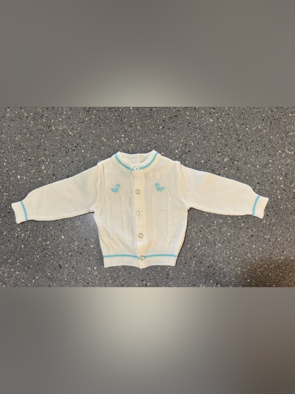 EUC Vintage Little Show Offs Embroidered Duck Cardigan 9 mo